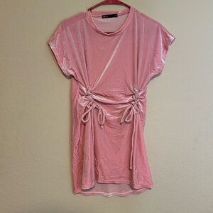 Velvet Tie T-Shirt Dress